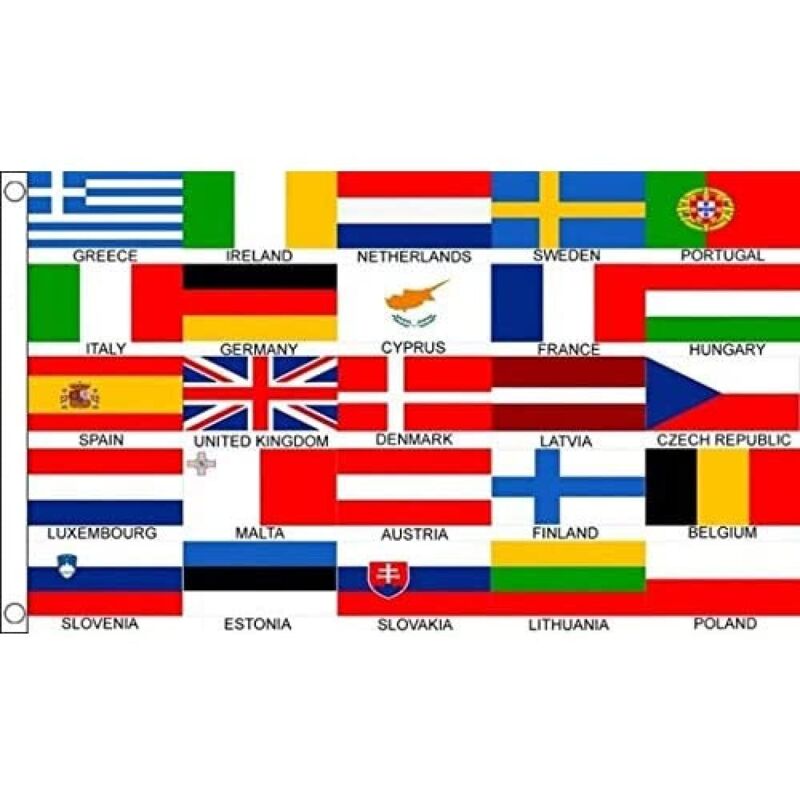 foto del prodotto bandiera europa 25 paesi 150x90cm bandiera stati europei 90 x 150 cm az flag