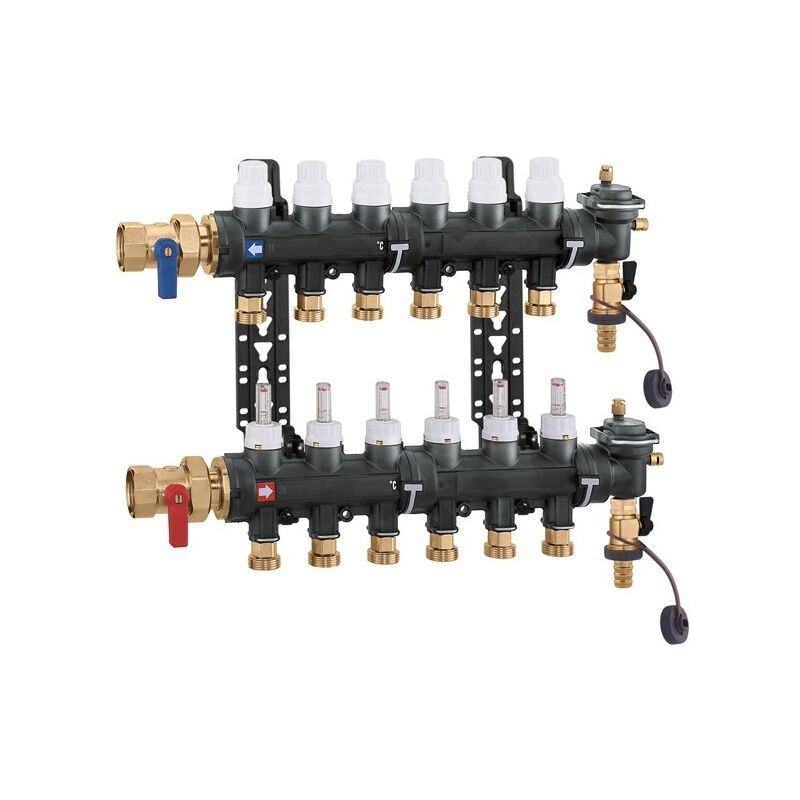foto del prodotto banyo caleffi 671 gruppo collettore premontato senza cassetta diam.1 f 7 derivazioni diam.3 4 m 6716g1