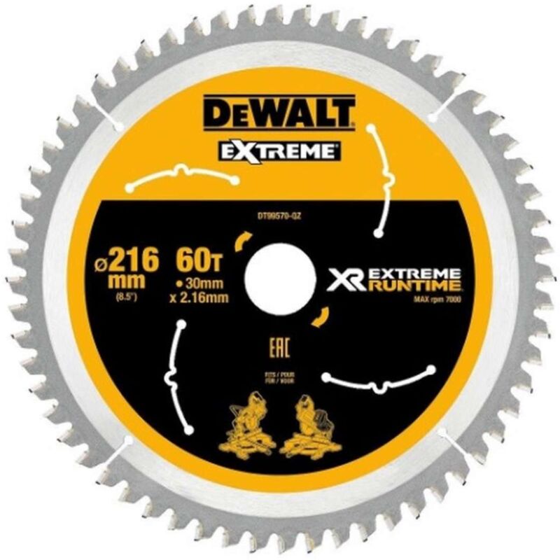 foto del prodotto banyo dewalt accessori disco da taglio per sega per legno 216x30 mm, 60 denti dt99570