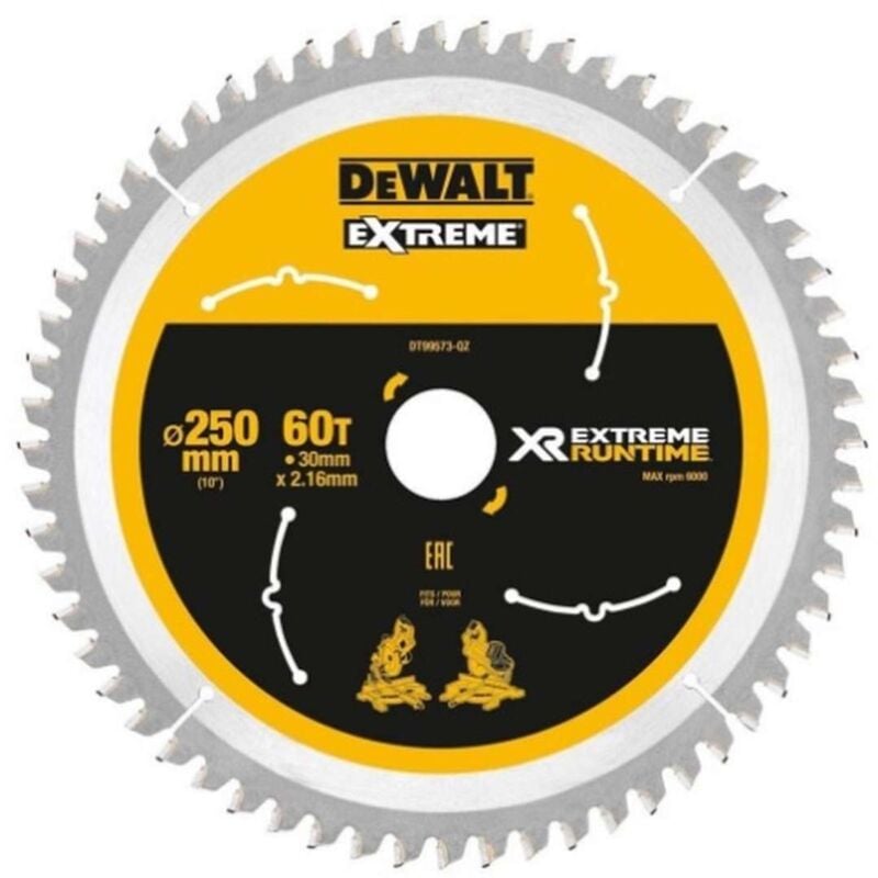 foto del prodotto banyo dewalt accessori disco da taglio per sega per legno 250x30 mm, 60 denti dt99573