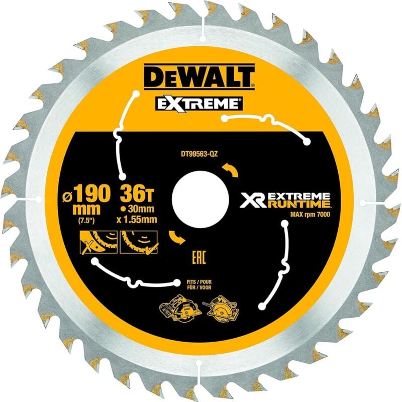 foto del prodotto banyo dewalt dt99563 qz lama sega circolare 190x30mm 36t legno