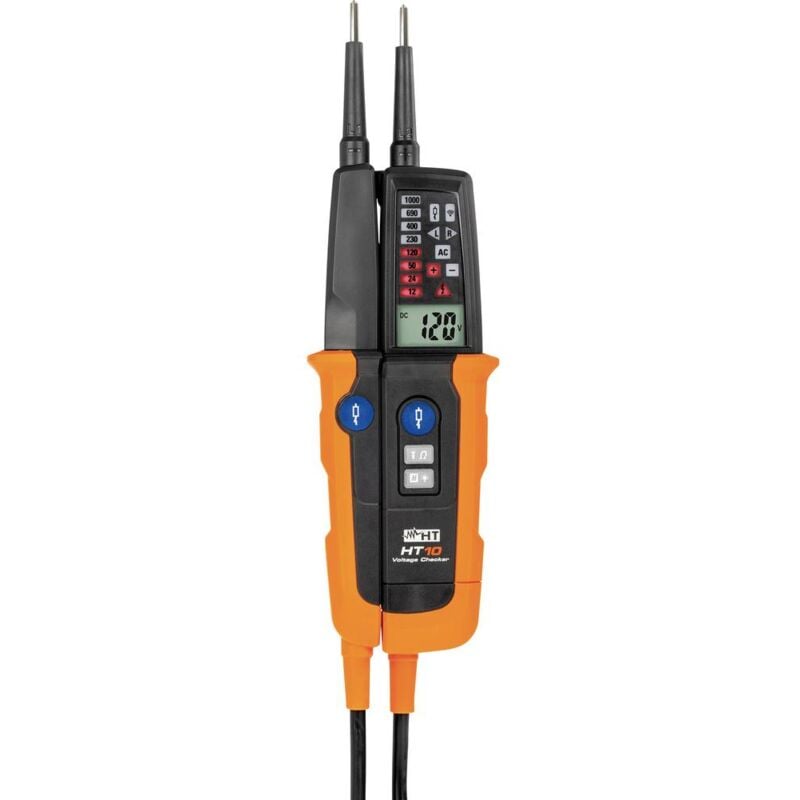 foto del prodotto banyo ht instruments ht10 tester di tensione a due poli cat iii 1000 v, cat iv 600 v acustico, grafico a barre, lcd, led