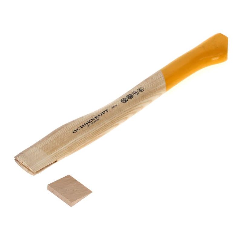 foto del prodotto banyo ochsenkopf manico di ricambio per ascia forestale, manico in frassino, 410 mm, 240 g, a forma di piede di porco, utensile forestale, ox e 78