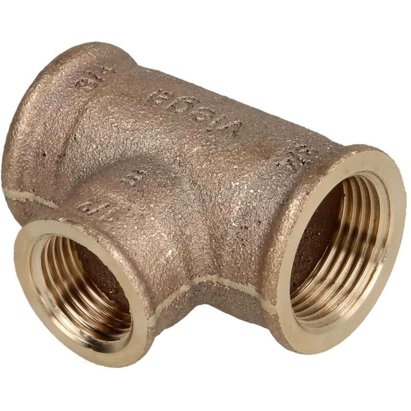 foto del prodotto banyo raccordo a tee bronzo f f 3 4 x1 2 x3 4, filettature rp 264468
