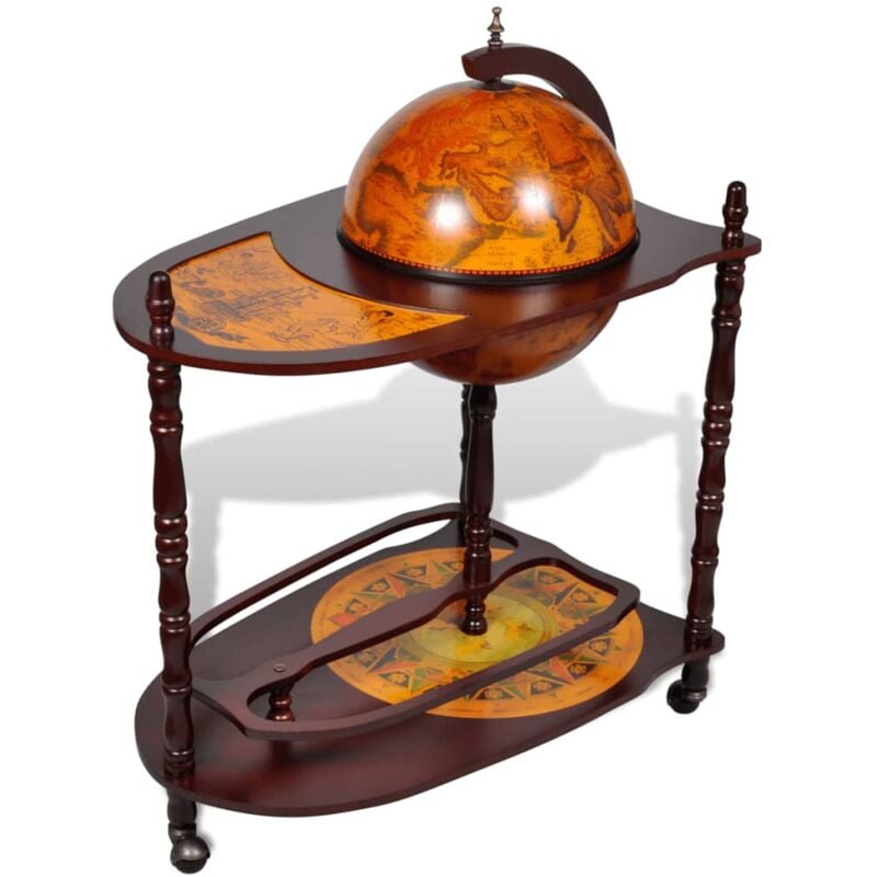 foto del prodotto bar a globo portavini supporto in legno eucalipto autoportante cod mxl 54026