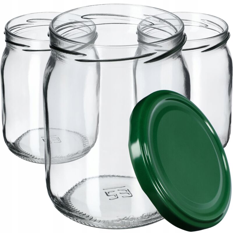 foto del prodotto barattoli per marmellata 540 ml con coperchi a vite barattoli con tappo a vite barattoli per conservazione di cetrioli 8 pezzi, verde kadax