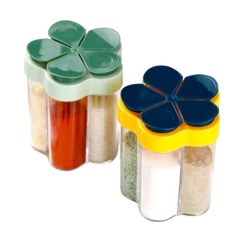 foto del prodotto barattolo di spezie 5 in 1 con coperchio sigillato a prova di umidit , contenitore di spezie da cucina multifunzionale, gadget da cucina 1 pezzo