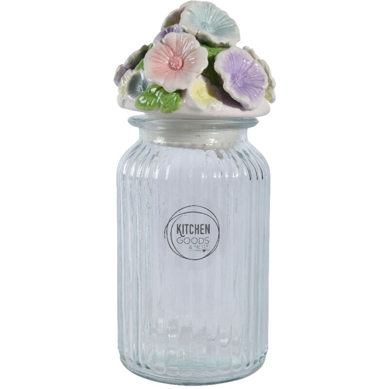 foto del prodotto barattolo in vetro con tappo fiori d11 x h27 cm