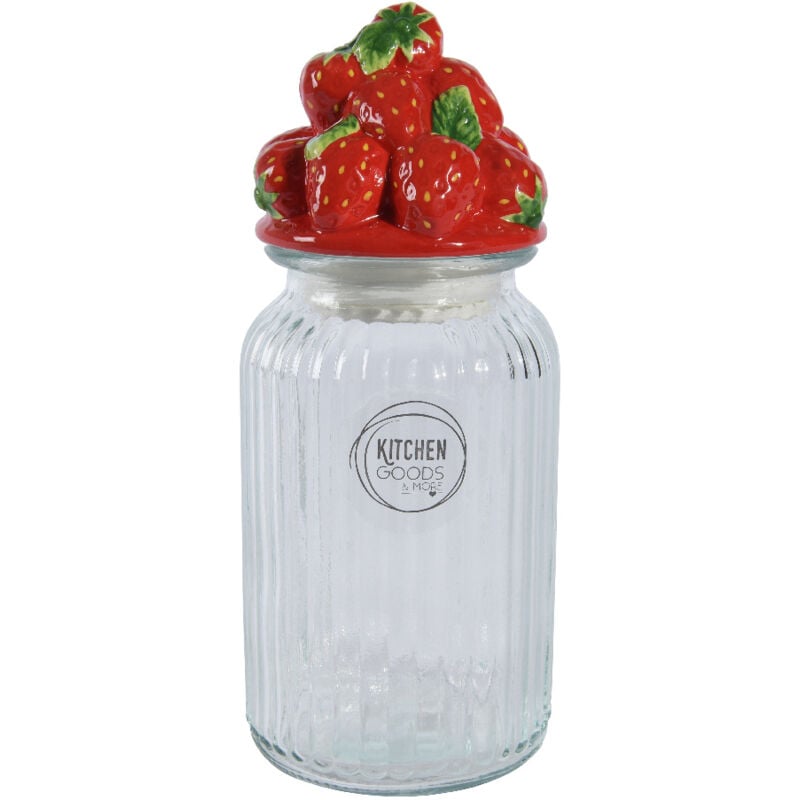 foto del prodotto barattolo in vetro con tappo fragole d11 x h26,5 cm