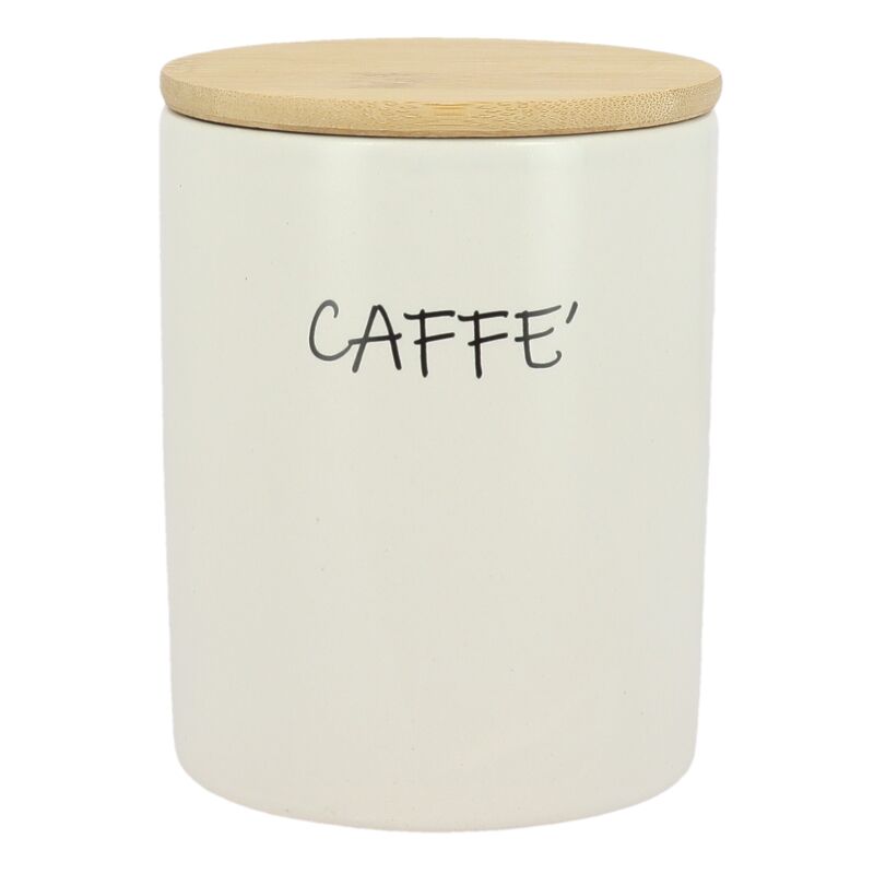 foto del prodotto barattolo per caffe tondo 10x13 cm con top in legno