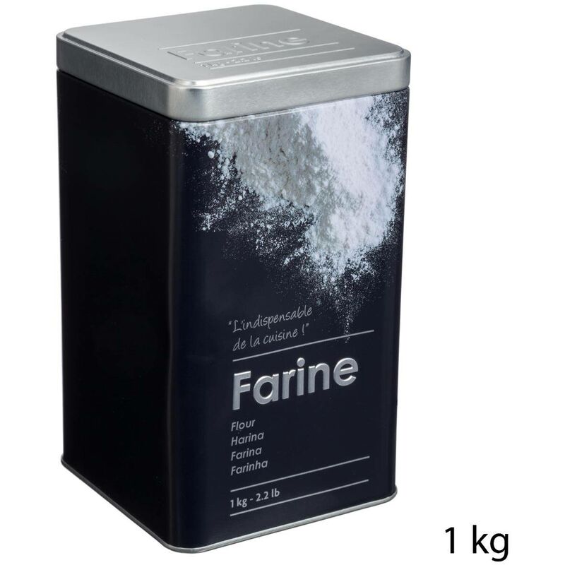 foto del prodotto barattolo per farina da 1 kg in metallo black edition nero 5five