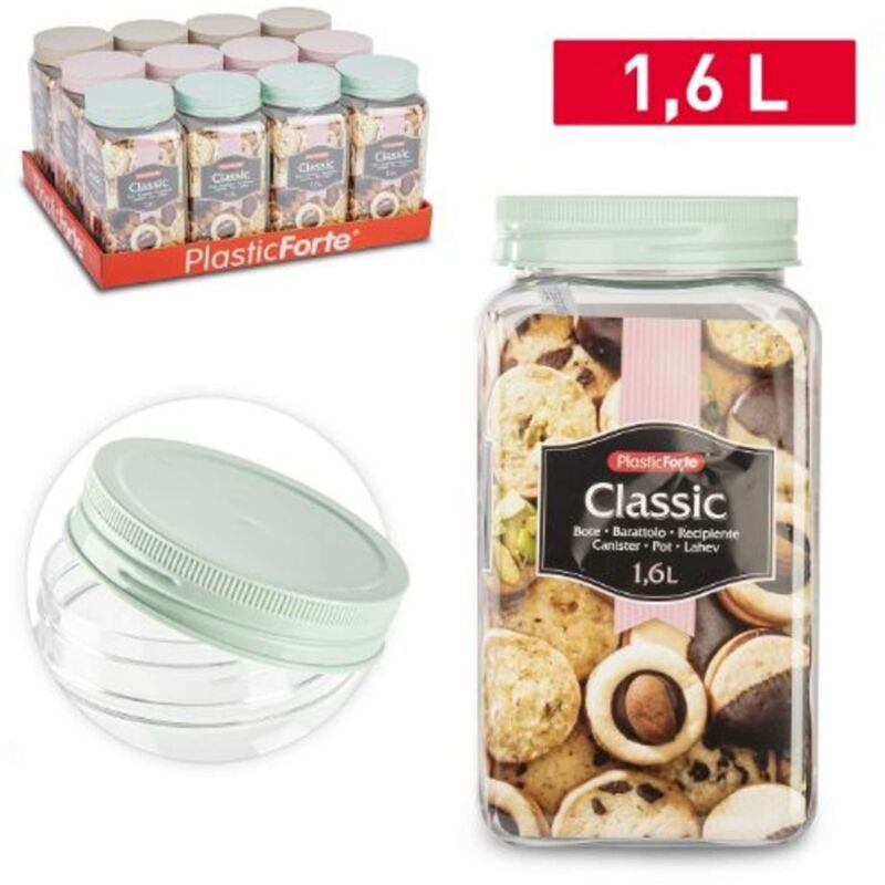 foto del prodotto barattolo quadro classic in plastica per alimenti 1,6 litri
