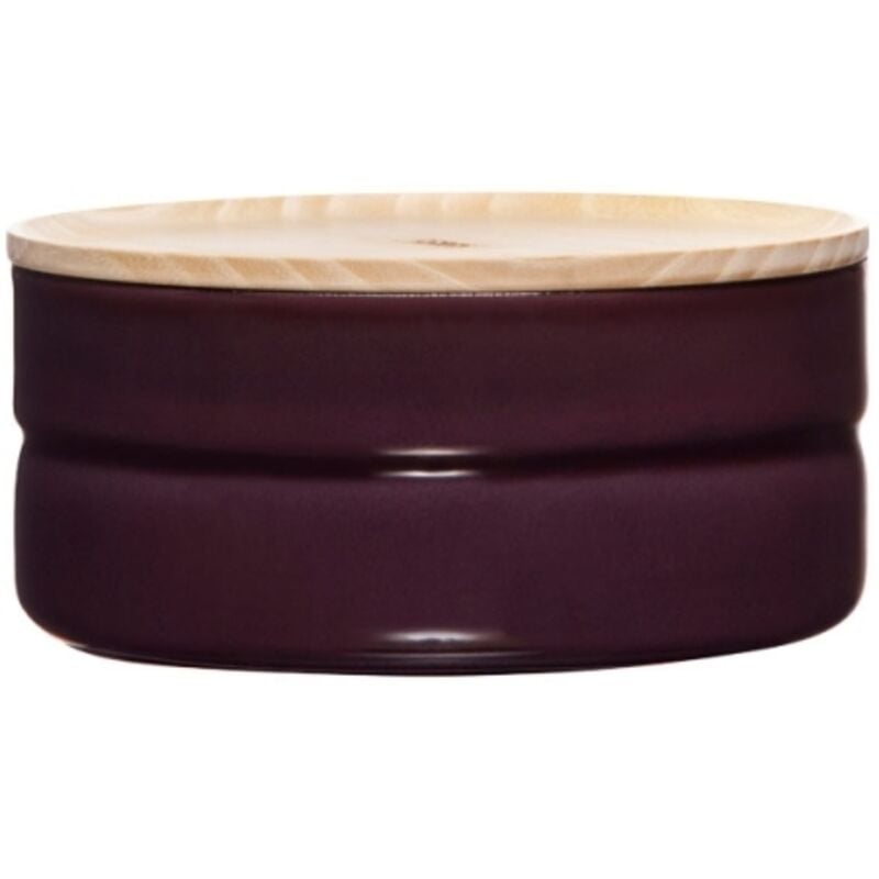 foto del prodotto barattolo riess con coperchio in legno 13cm 6h 615ml smalto melanzana scuro