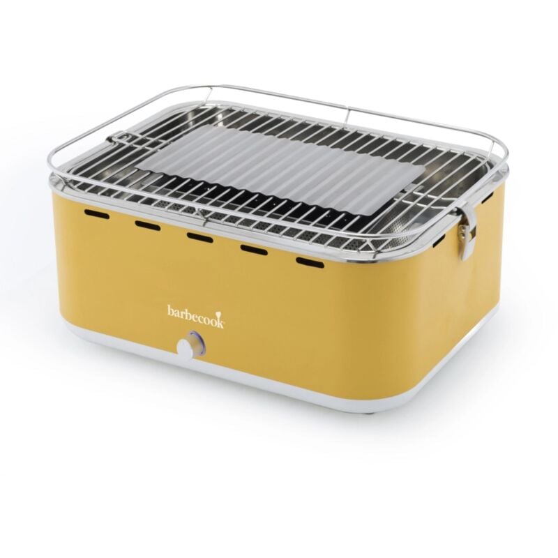 foto del prodotto barbecook barbecue a carbonella portatile da tavolo carlo giallo 38,5x28,5 cm