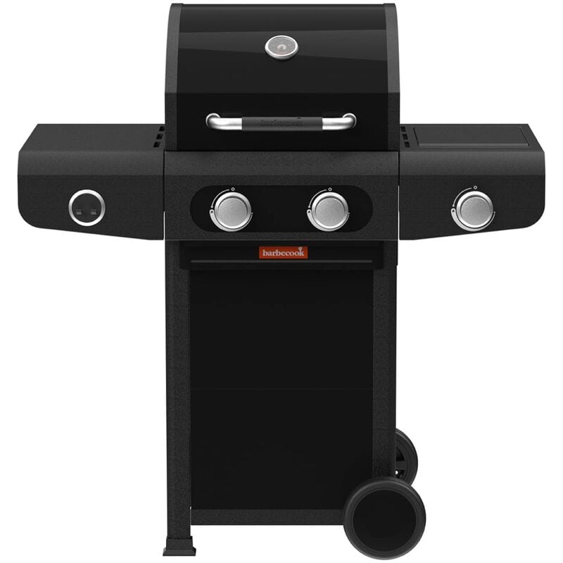 foto del prodotto barbecook siesta 210 graphite barbecue a gas con 2 bruciatori e bruciatore laterale, nero, 112x56x118cm