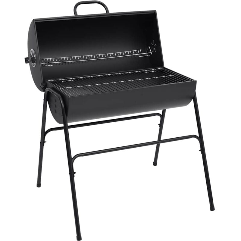 foto del prodotto barbecue a barile 2 griglie di cottura nero 80x95x90 cm acciaio - vidaxl
