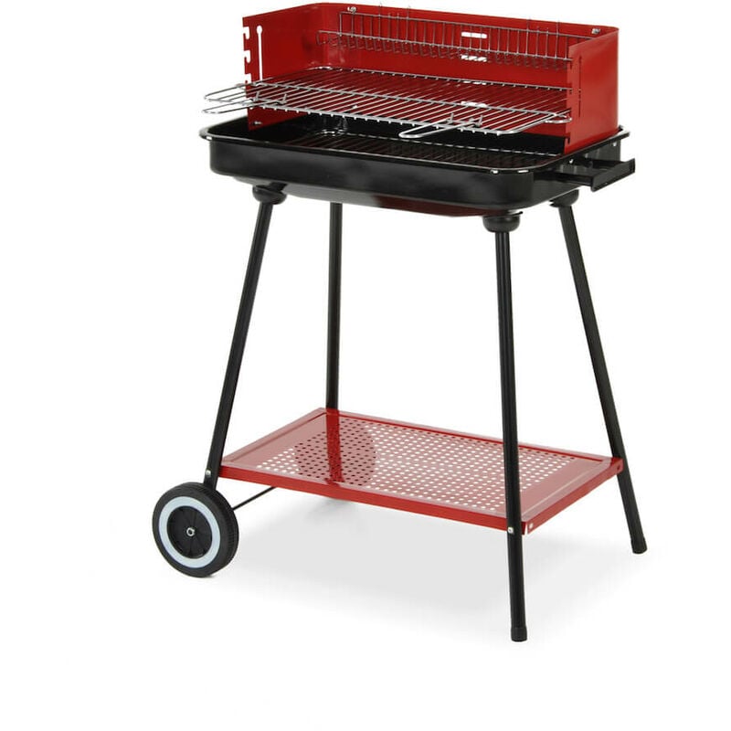 foto del prodotto barbecue a carbone carbonella con paravento e carrello taddei carbonella 60