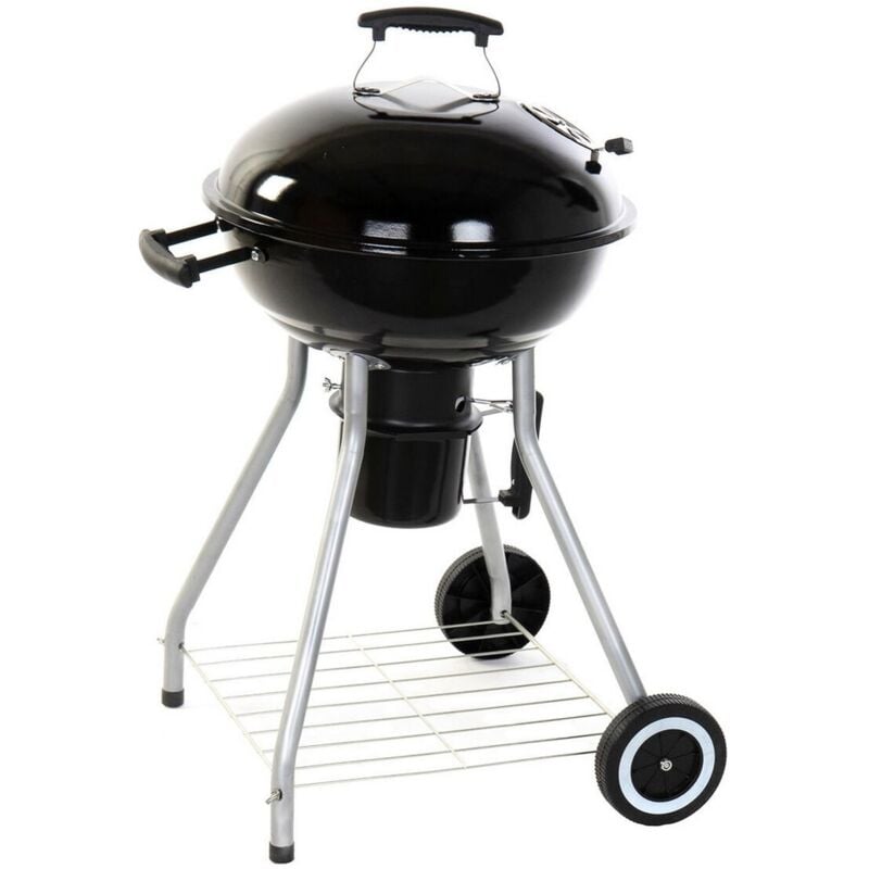 foto del prodotto barbecue a carbone con coperchio e ruote dkd home decor nero metallo plastica rettangolare 52,4 x 59