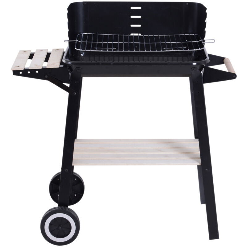 foto del prodotto barbecue a carbone da balcone e giardino regolabile e ruote outsunny