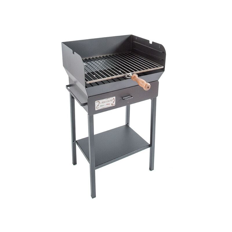 foto del prodotto barbecue a carbone in ferro battuto livorno cm. 50x40x92h