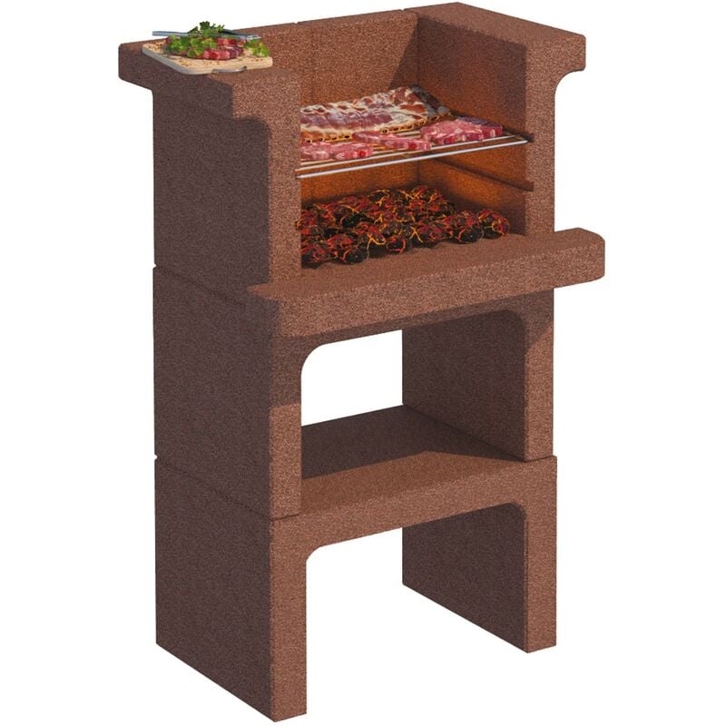 foto del prodotto barbecue a carbone prefabbricato in cemento con griglia inox beton lapillo