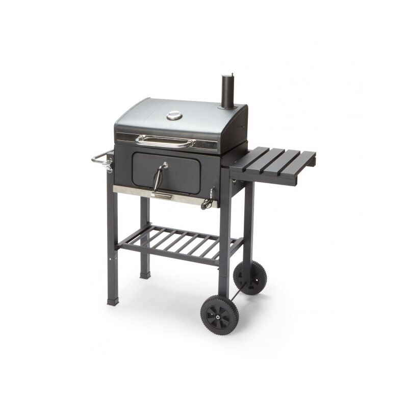 foto del prodotto barbecue a carbonella 104,5x62,5x98,5 cm in acciaio nero opaco con forno amantea
