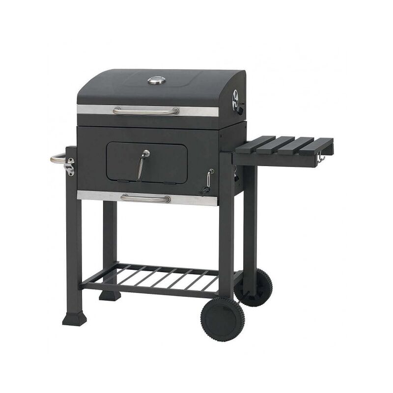 foto del prodotto barbecue a carbonella 118x56x110 cm in acciaio verniciato nero melfi