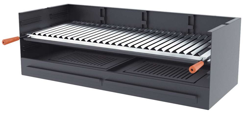 foto del prodotto barbecue a carbonella e legna griglia in acciaio inox da 100 cm libera installazione incasso