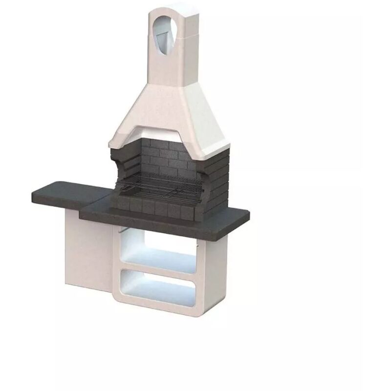 foto del prodotto barbecue a carbonella in calcestruzzo modello ulisse, 170x64x232 cm sarom fuoco