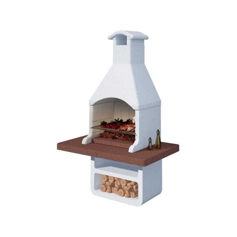 foto del prodotto barbecue a carbonella in cemento linea vz barcellona 150x90x237 cm