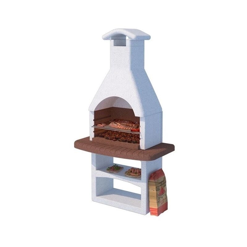 foto del prodotto barbecue a carbonella in cemento linea vz madrid 90x45x212 cm