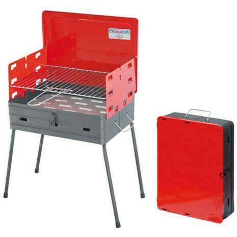 foto del prodotto barbecue a carbonerichiudibile in valigetta portatile happy - 41x30xh48 cm