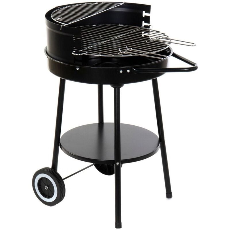 foto del prodotto barbecue a carboni con ruote dkd home decor nero metallo plastica 59 x 49,5 x 82 cm