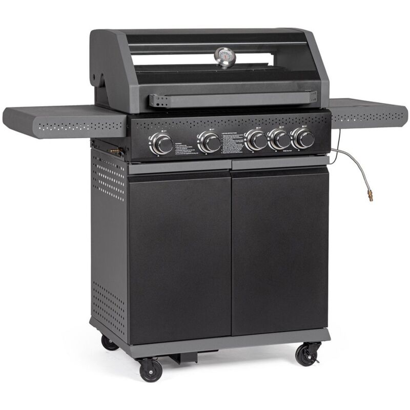 foto del prodotto barbecue a gas aleandro con 5 bruciatori superfice di cottura in ghisa smaltata