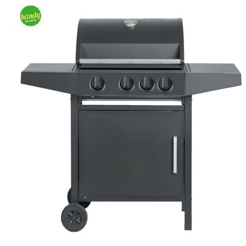 foto del prodotto barbecue a gas ambra garden montana 3 fuochi 1 fornello laterale grigia acciaio smaltato 13,3 kw