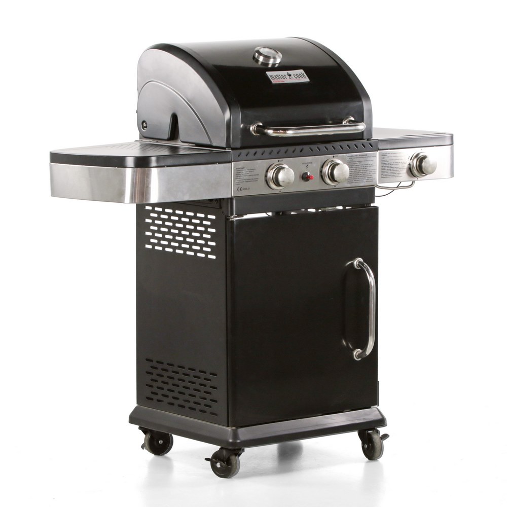 foto del prodotto barbecue a gas con 2 fuochi 1 laterale dallas nero