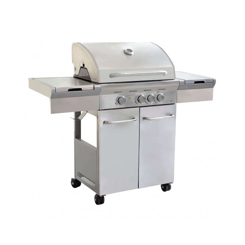 foto del prodotto barbecue a gas con tre fuochi 133,5x52x114,5 cm in acciaio verniciato grigio matera