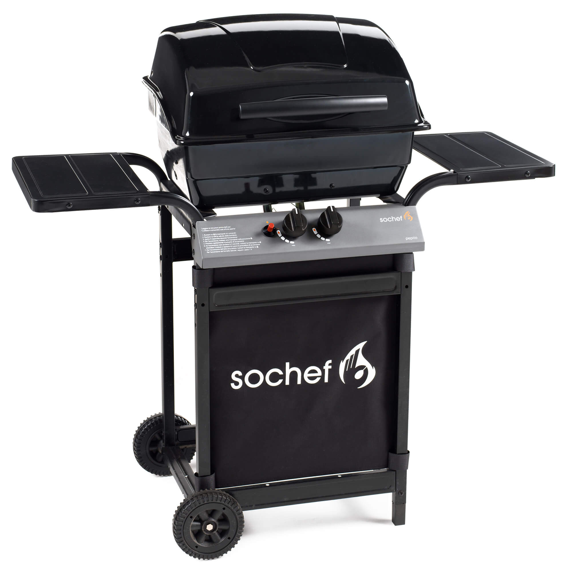 foto del prodotto barbecue a gas gpl pietra lavica 2 fuochi 7,6kw sochef pepito