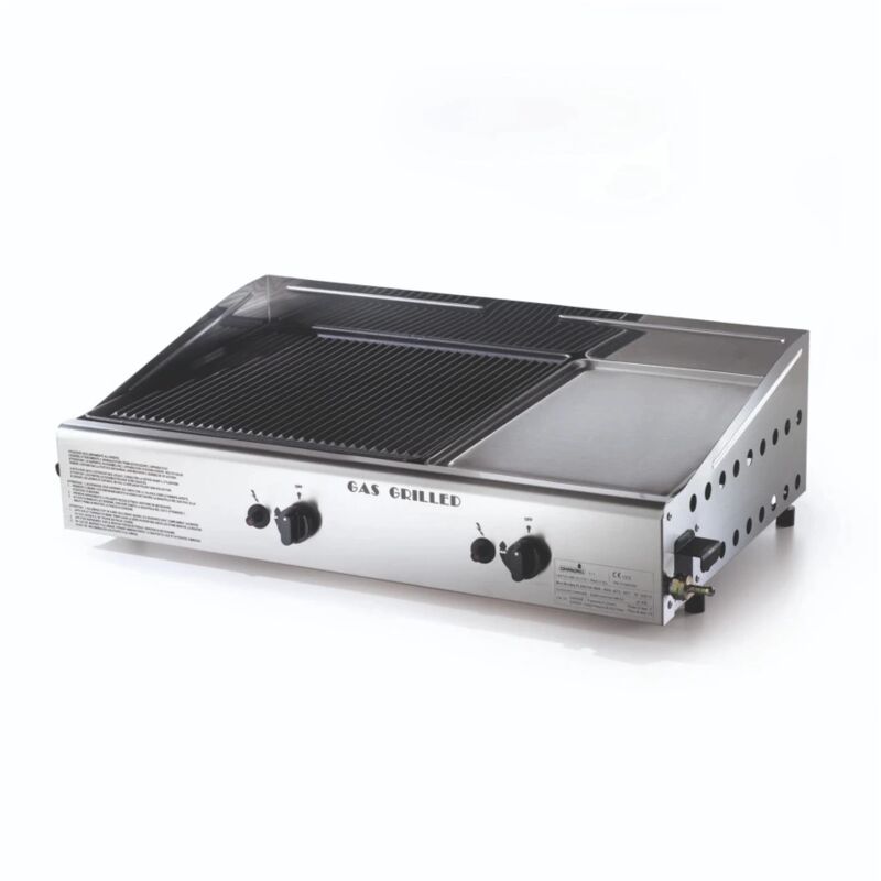 foto del prodotto barbecue a gas ompagrill con plancha doppia 2 bruciatori 70,5x44x21,5 cm