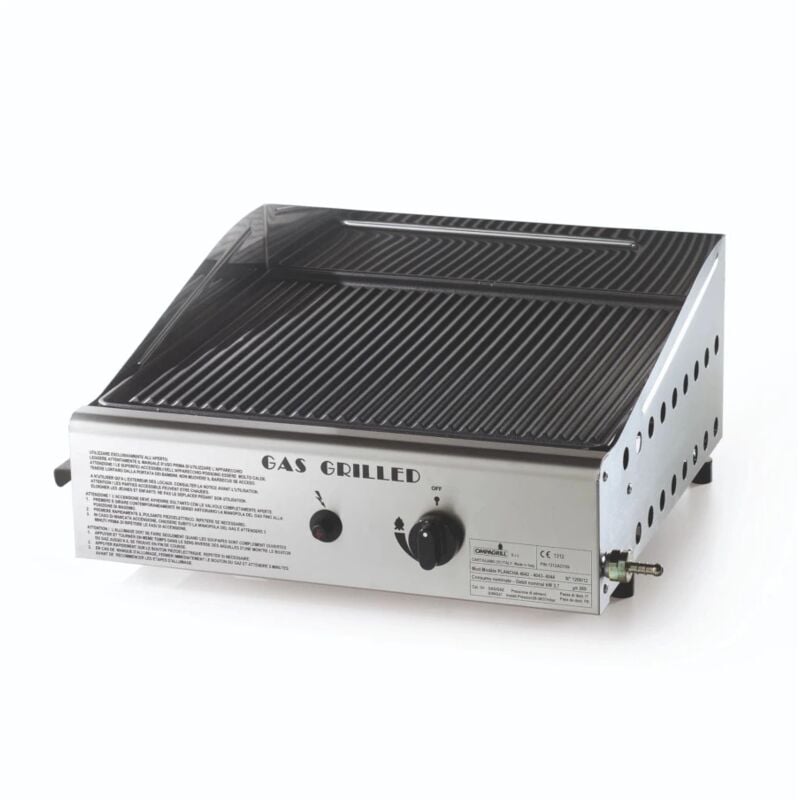 foto del prodotto barbecue a gas ompagrill con plancha singola rigata 1 bruciatore 40x43 cm