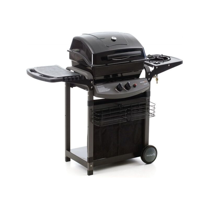 foto del prodotto barbecue a gas sochef piu saporillo' con cottura a pietra lavica 2 bruciatori - cod. g20513