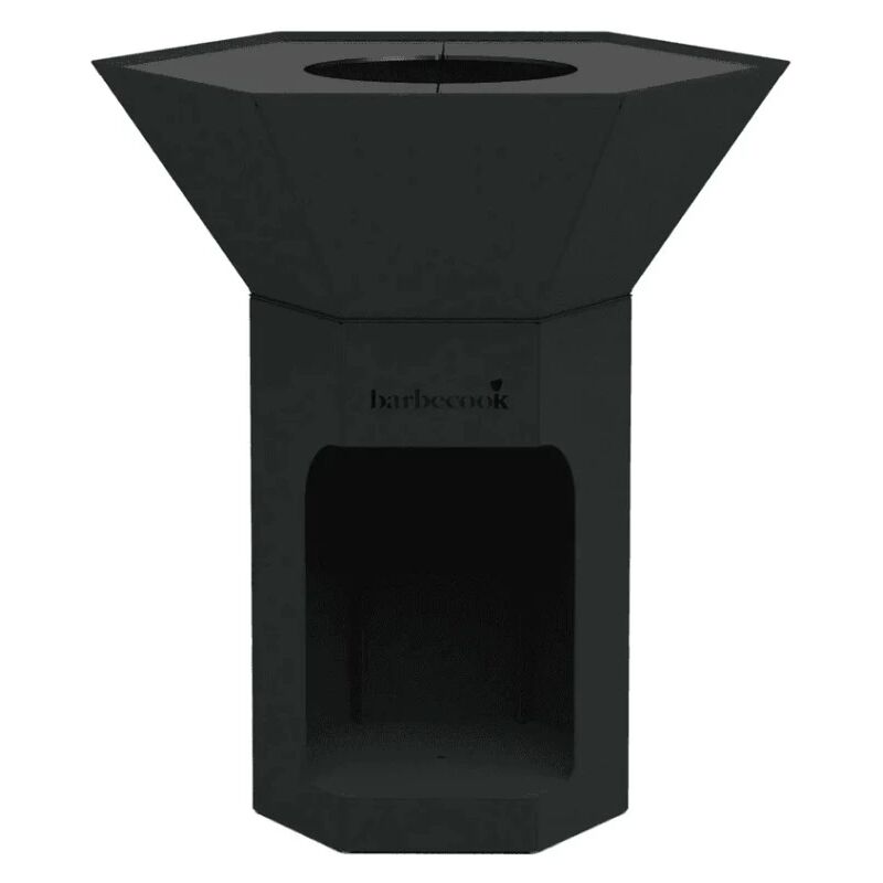 foto del prodotto barbecue a legna barbecook nestor in acciaio zincato nero, griglia 89x90 cm