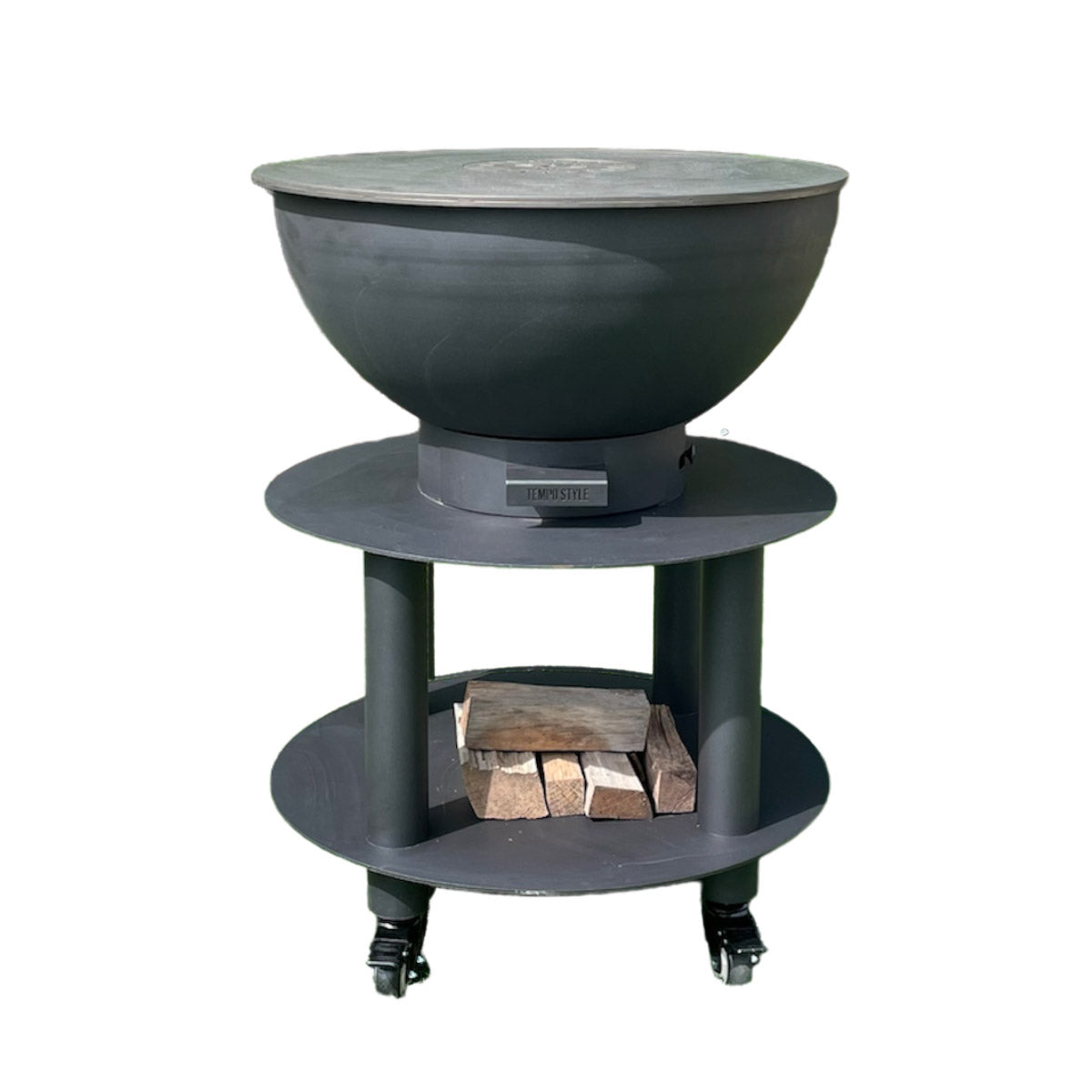 foto del prodotto barbecue a legna e a carbone 75xh86 cm in acciaio corten con accessori stromboli antracite