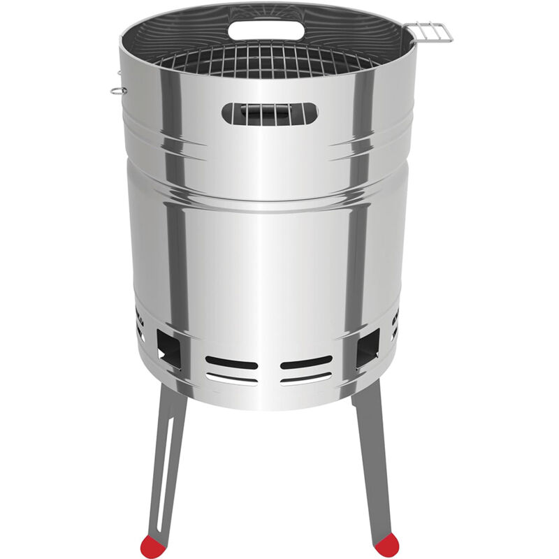 foto del prodotto barbecue barile tondo a forma di birra tramontina in acciaio griglia carne pesce bello elegante
