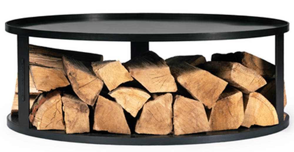 foto del prodotto barbecue base per braciere rotondo con deposito di legna 62 cm