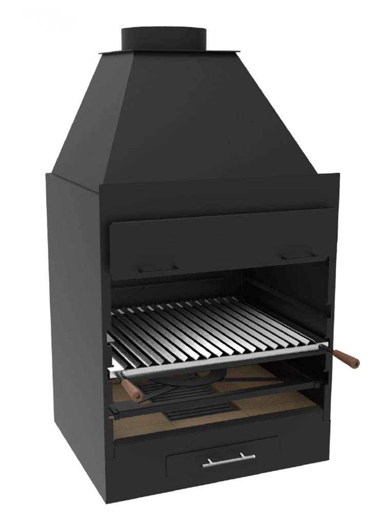 foto del prodotto barbecue bbq grande formato da 60 cm a carbonella e legna