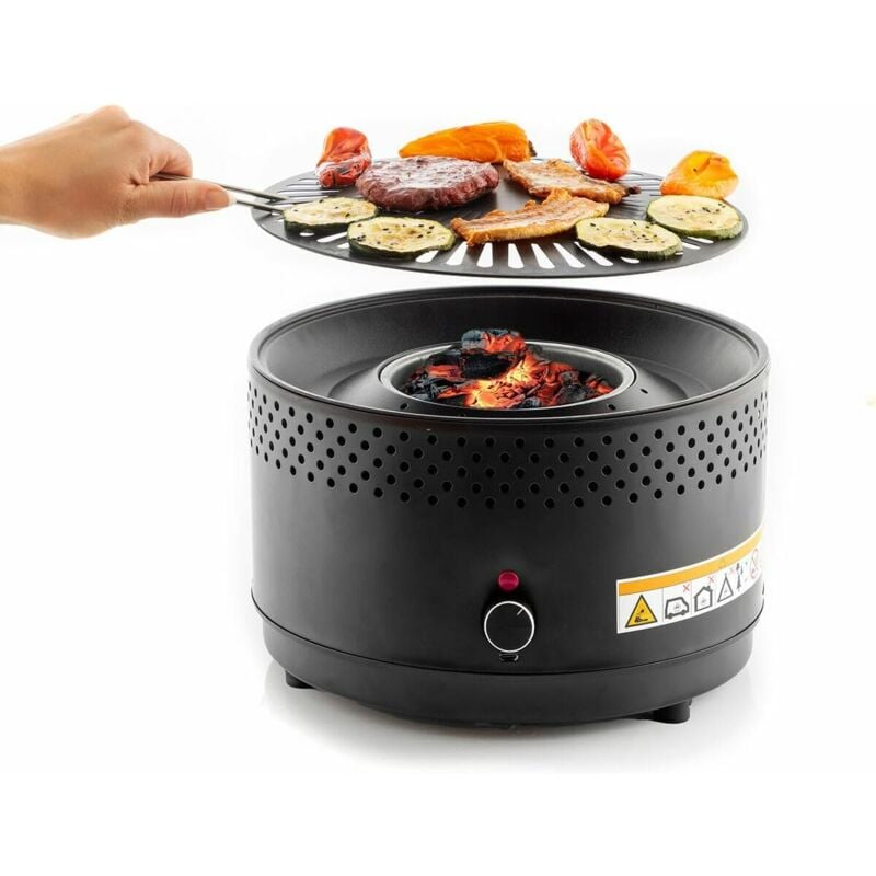 foto del prodotto barbecue da tavolo, barbecue a carbonella senza fumo n odori, grill portatile per cucinare all interno e all esterno con tutti i comfort, adattabile