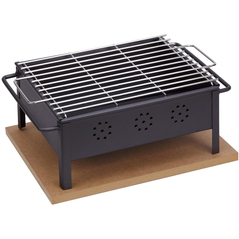 foto del prodotto barbecue da tavolo con griglia inossidabile da 30x25 cm