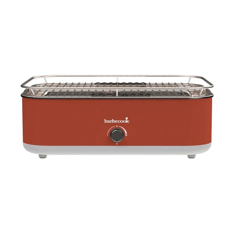 foto del prodotto barbecue elettrico da tavolo barbecook e carlo in acciaio inox rosso griglia 38,5x28,5 cm