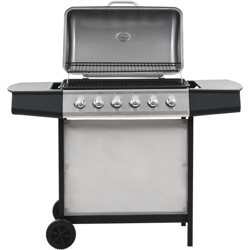 foto del prodotto barbecue griglia a gas 6 fornelli acciaio inossidabile argento vidaxl 765954